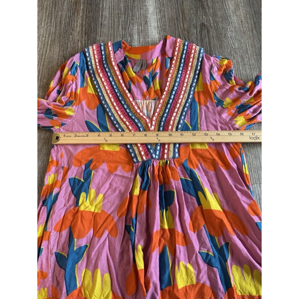 Anthropologie Blank London Embroidered Cactus Print Short Sleeve To Blouse XS - Picture 5 of 7